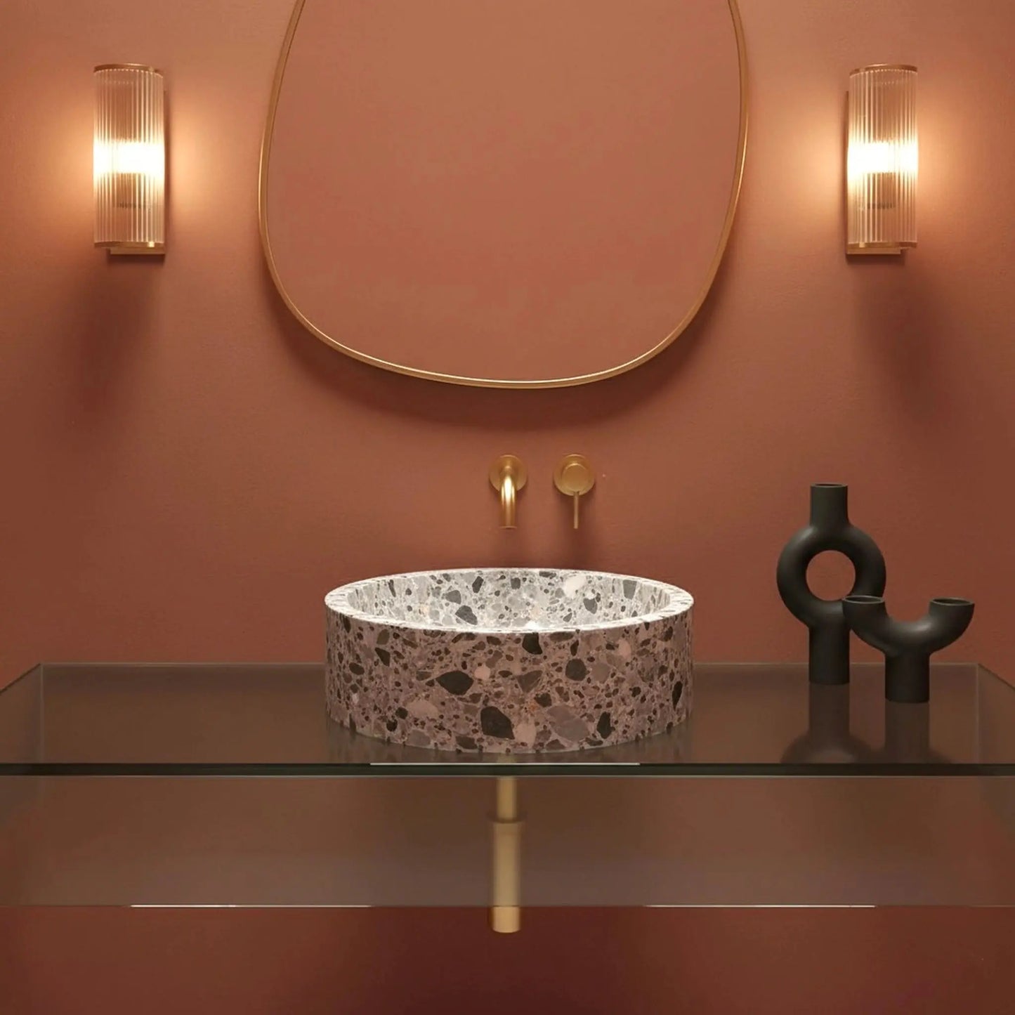 Vasque ronde en marbre BRECCIA PARMA